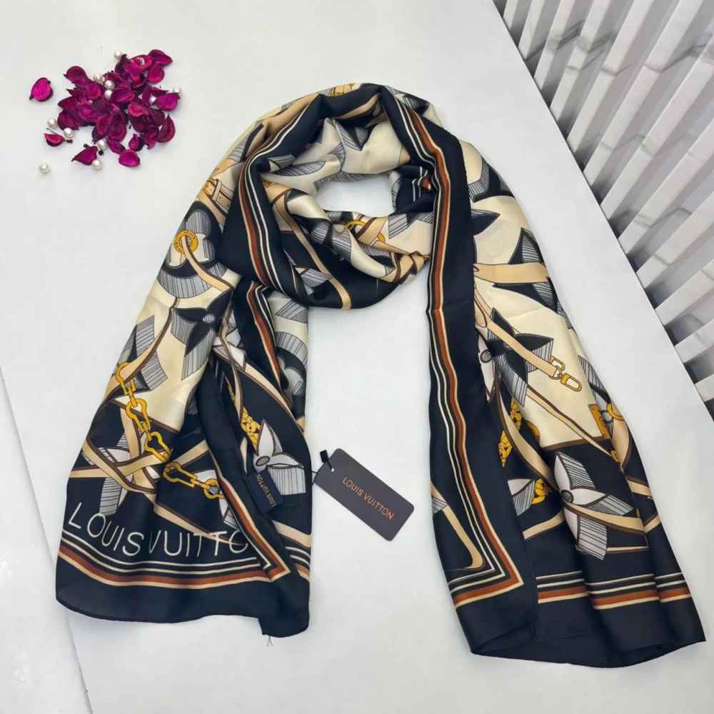 Louis Vuitton Premium Quality Black Silk Stole-thumb-0