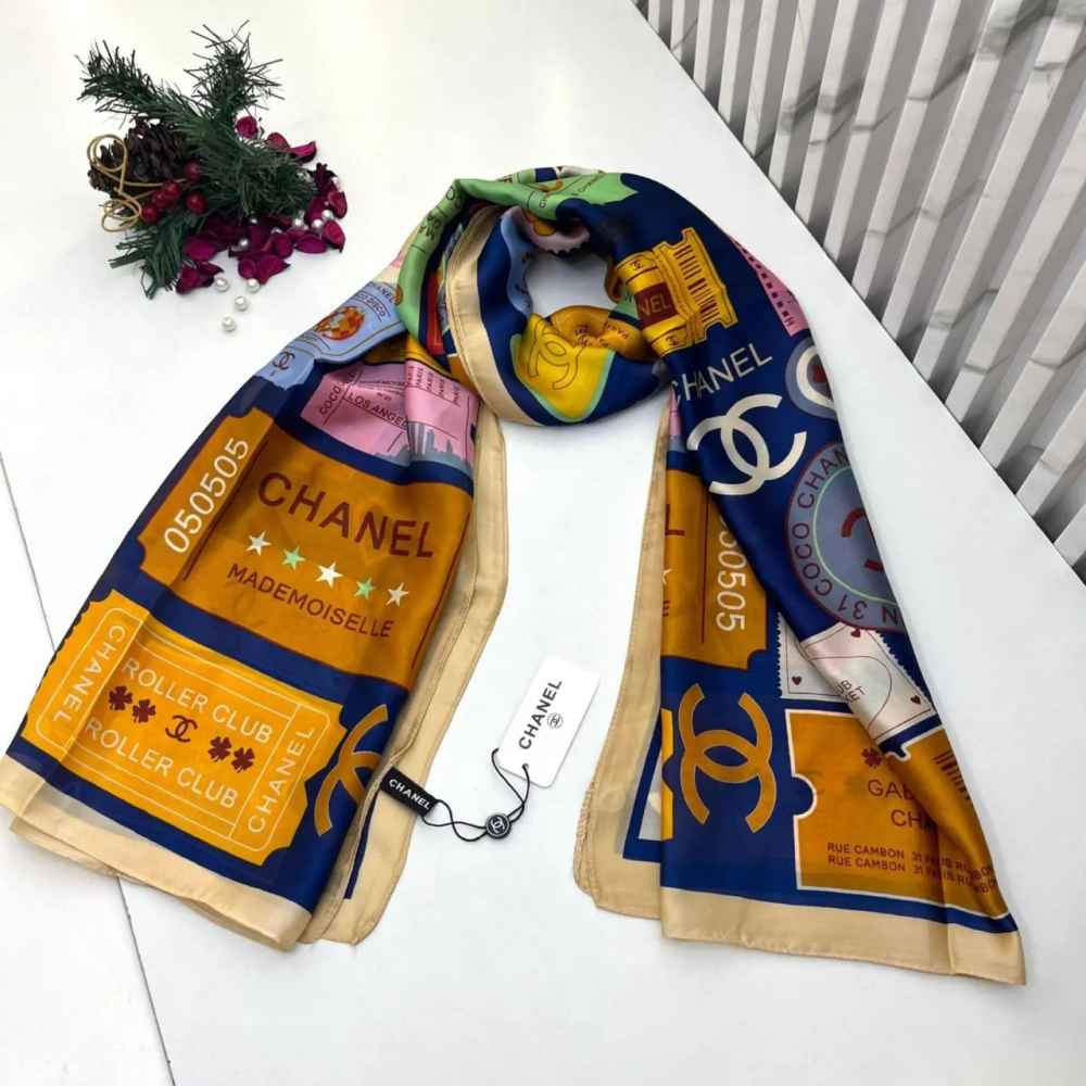Chanel Premium Quality Multicolor Silk Stole-thumb-0