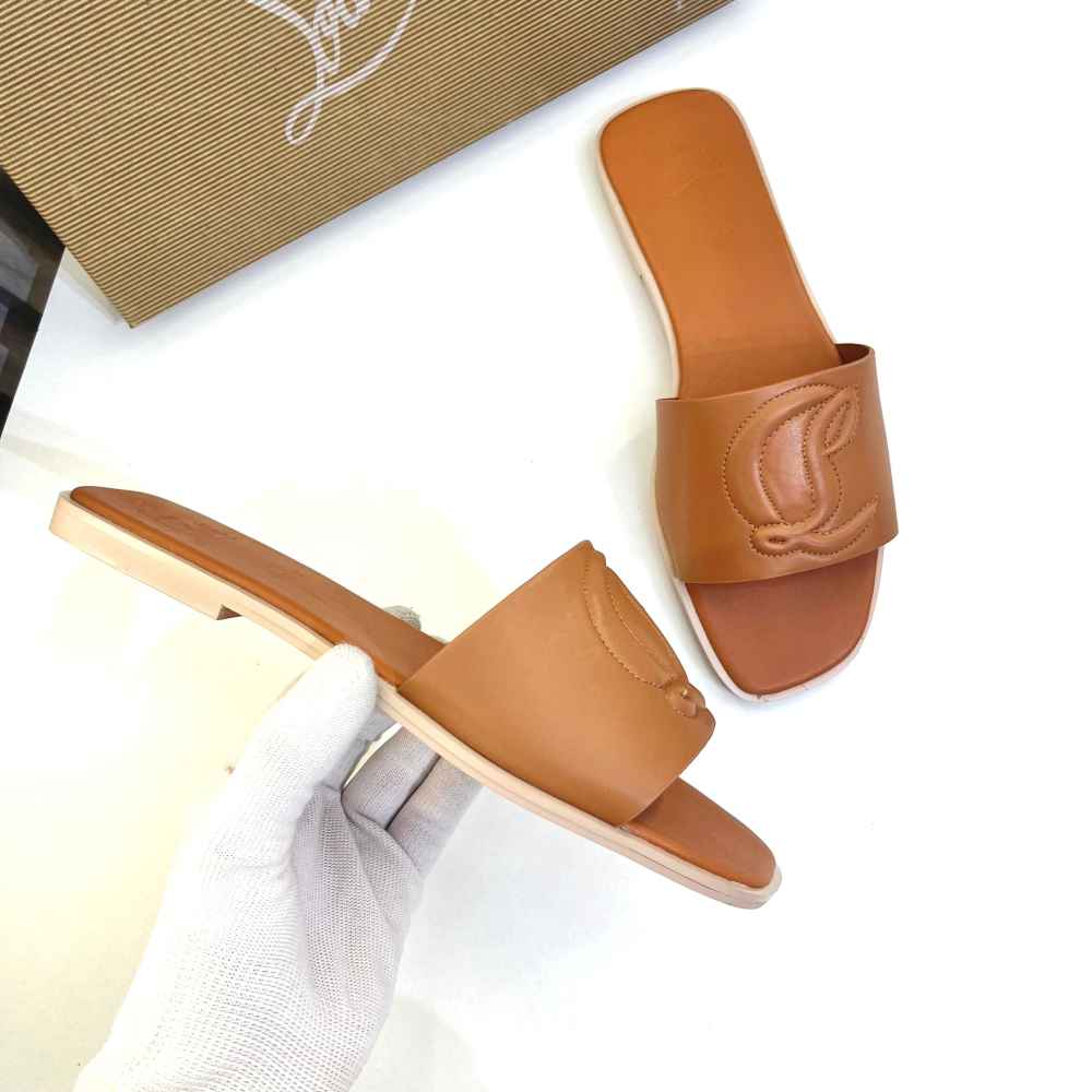 Christian Loubutin Brown Mules Flat-thumb-2