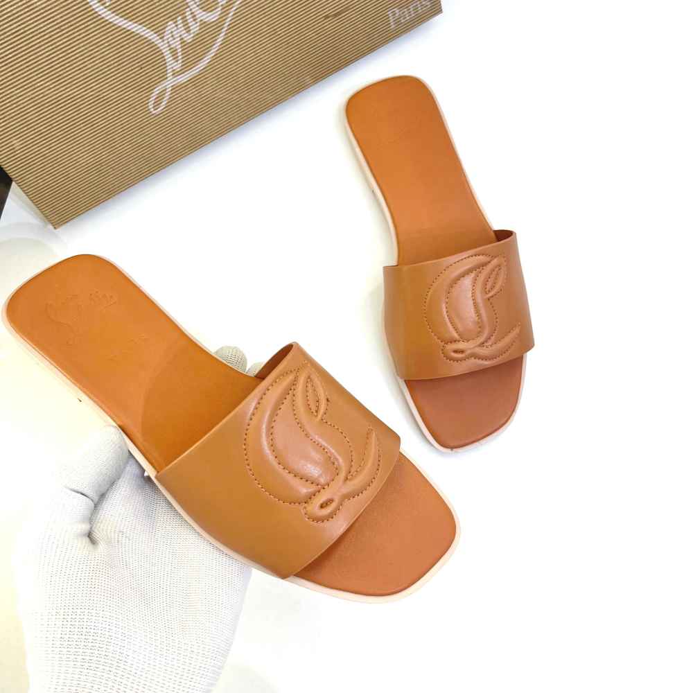 Christian Loubutin Brown Mules Flat-thumb-1