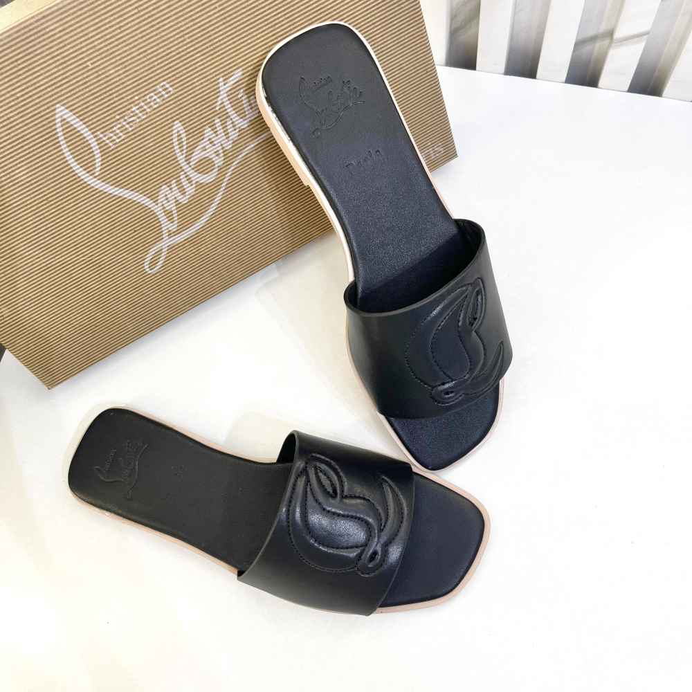 Christian Loubutin Black Mules Flat-1