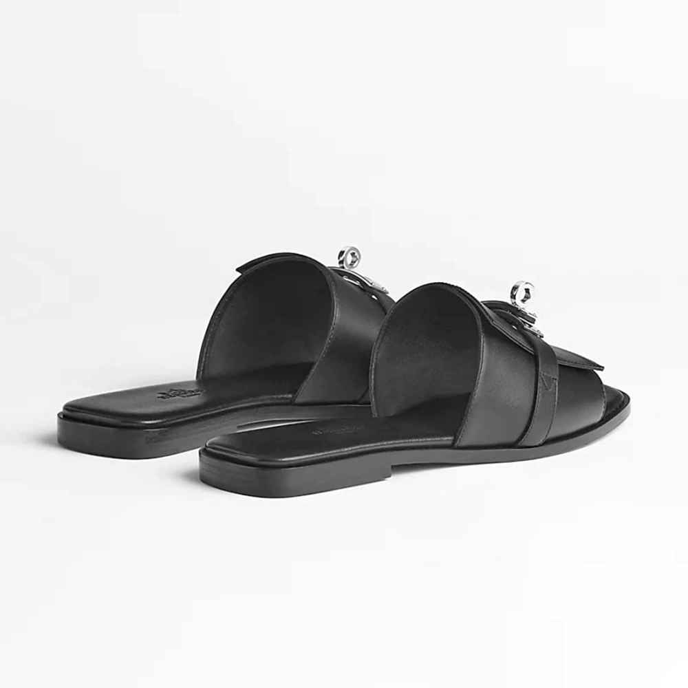 Hermes Giulia Black Slide Sandal-2
