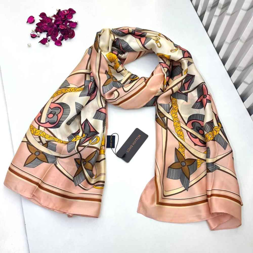 Louis Vuitton Premium Quality Beige Silk Stole-thumb-0
