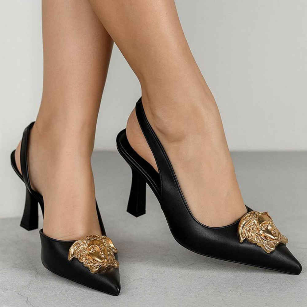 Versace La Medusa Slingback Heel Sandals-thumb-3