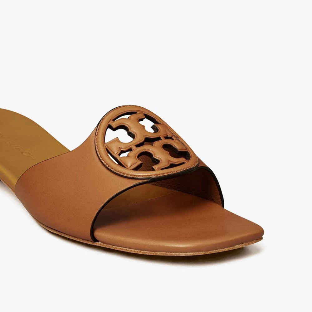 Tory Burch Bombé Miller Brown Slide Sandals-thumb-2