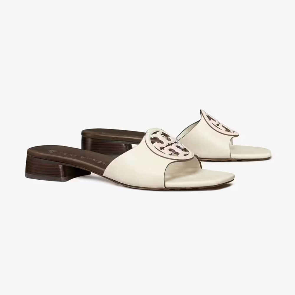 Tory Burch Bombé Miller White Slide Sandals-thumb-1