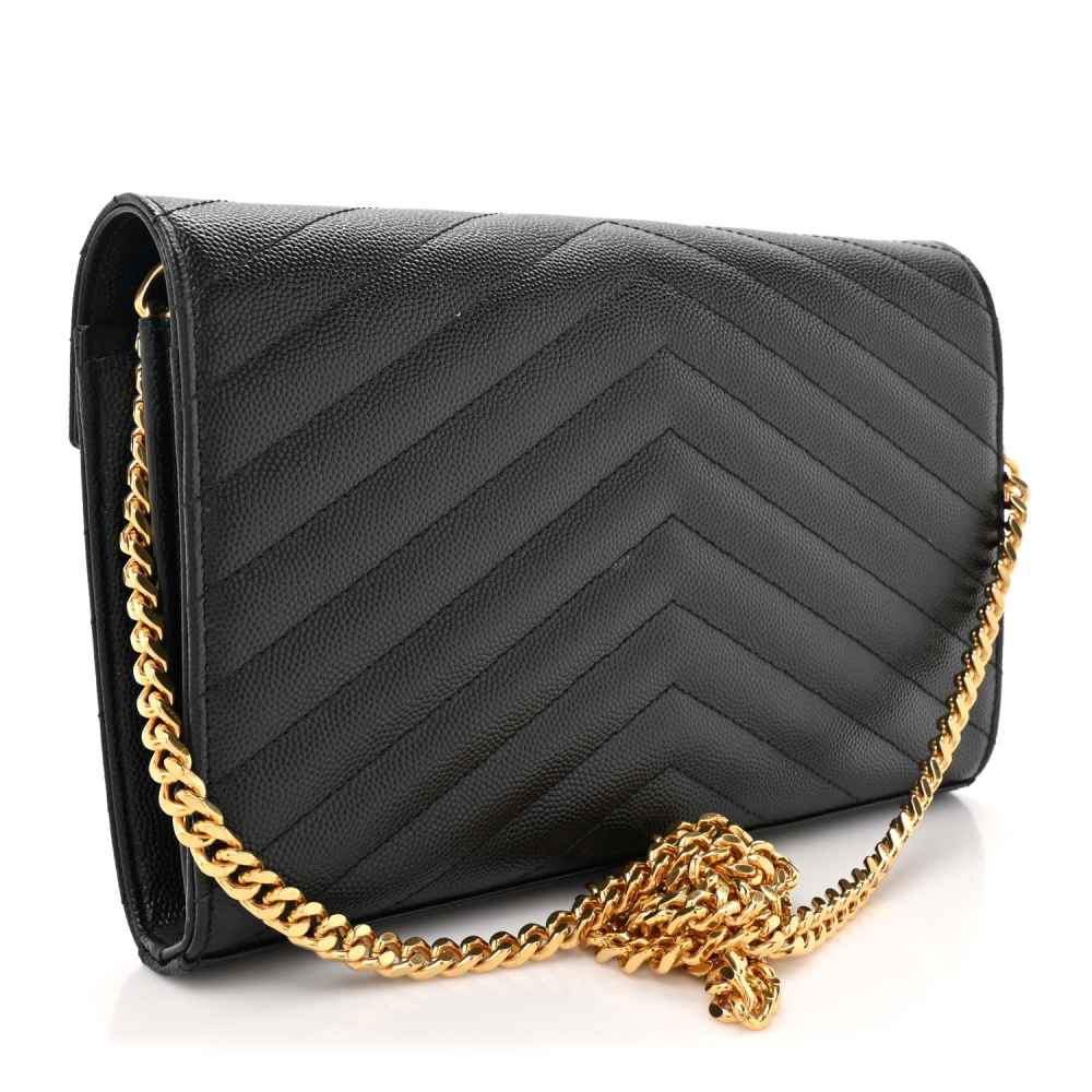 YSL Envelope Style Black Sling Bag-1