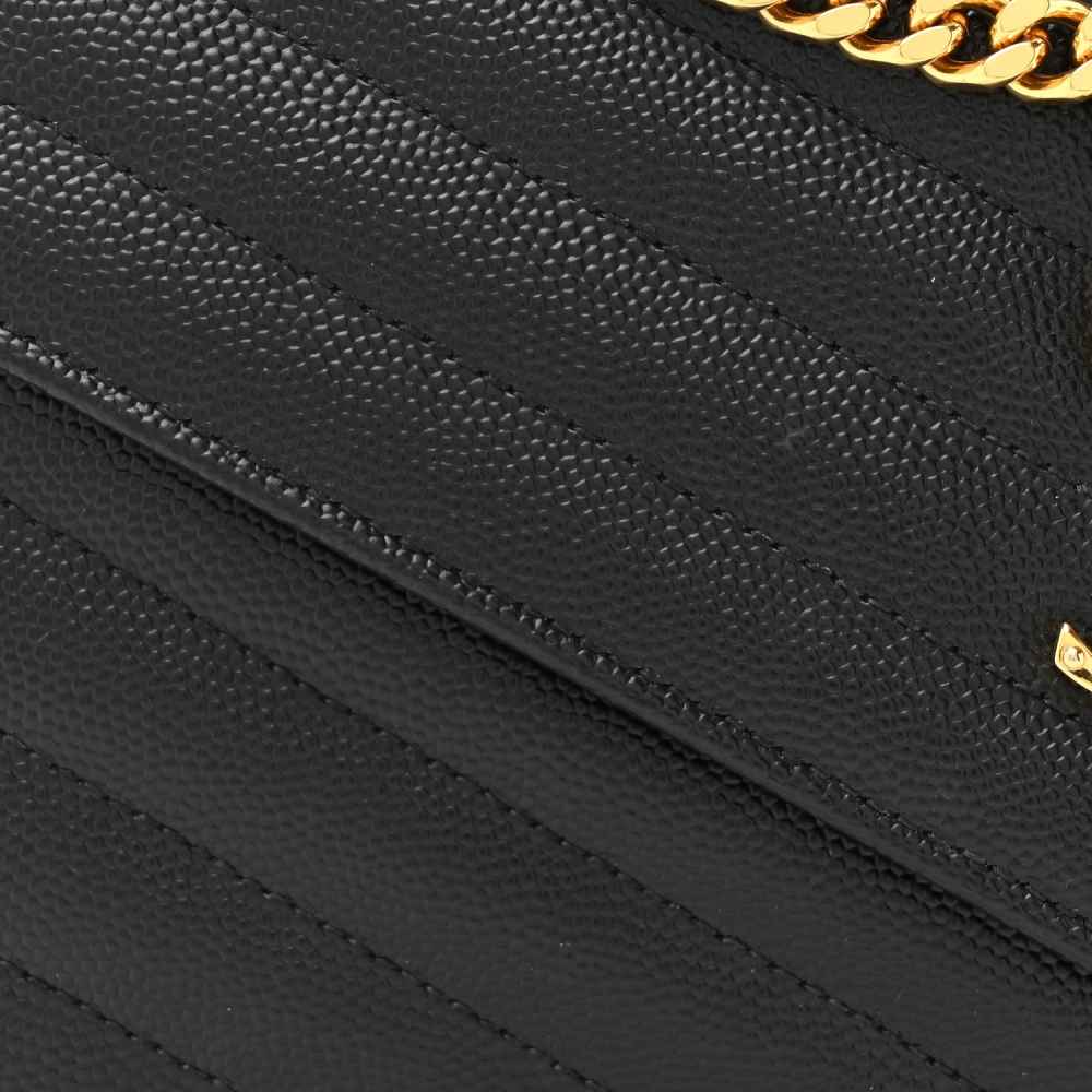 YSL Envelope Style Black Sling Bag-6