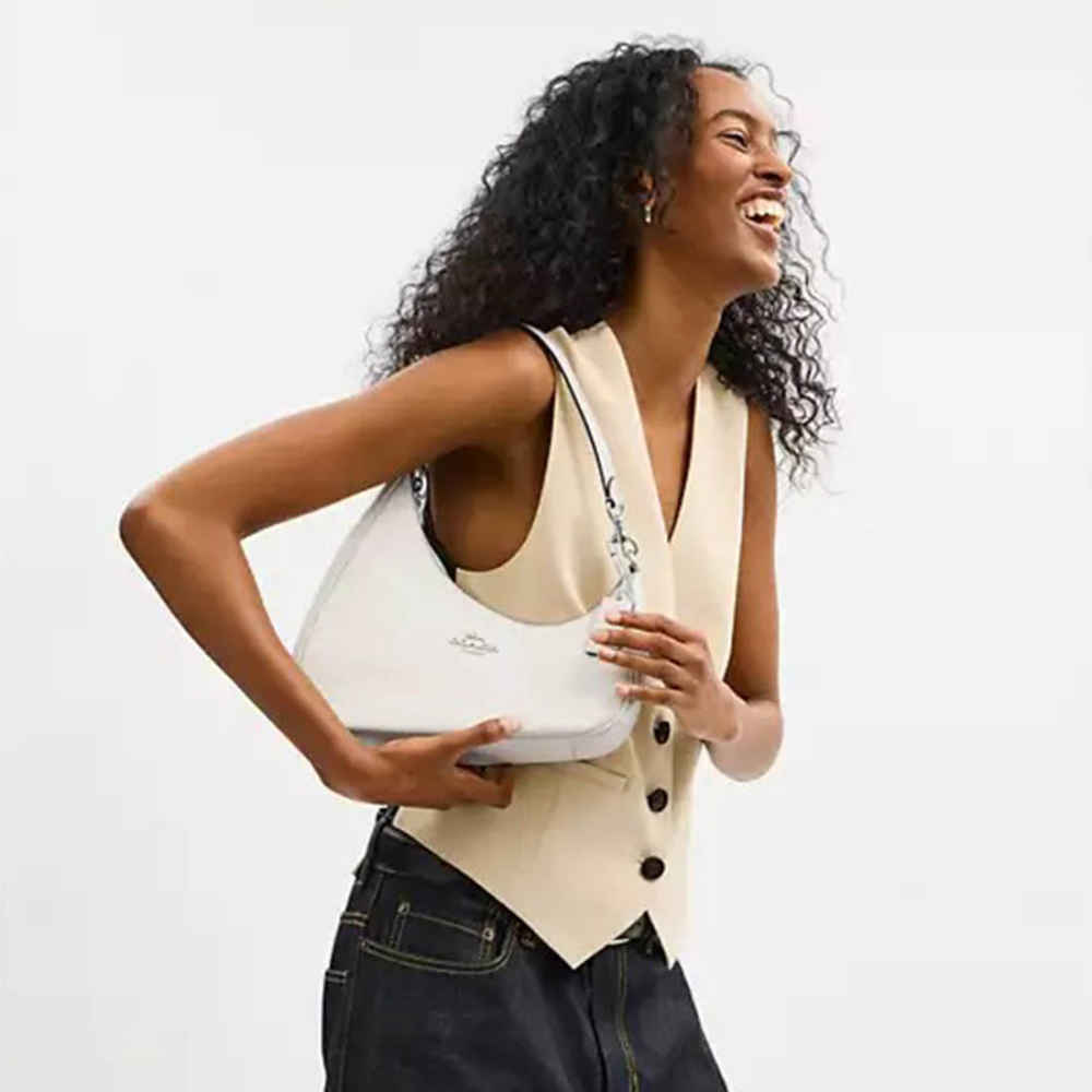 Coach Teri Twisted White Shoulder Bag-3