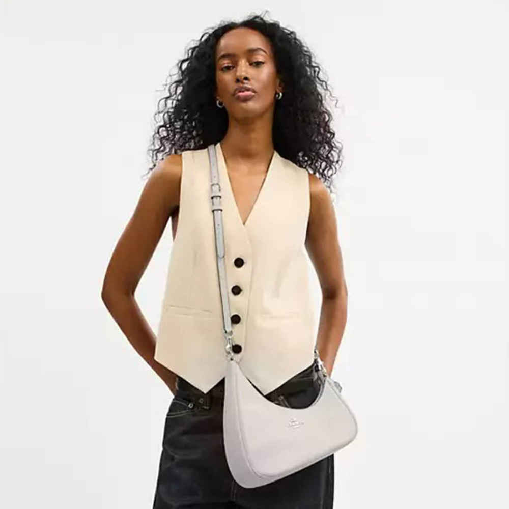 Coach Teri Twisted White Shoulder Bag-4