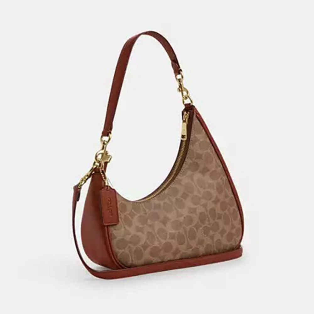 Coach Teri Twisted Brown Shoulder Bag-1