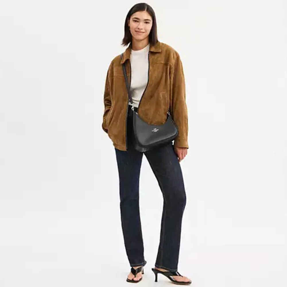 Coach Teri Twisted Black Shoulder Bag-thumb-3