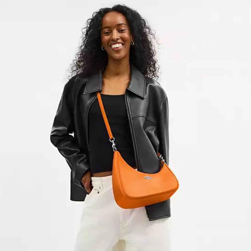 Coach Teri Twisted Orange Shoulder Bag-thumb-3