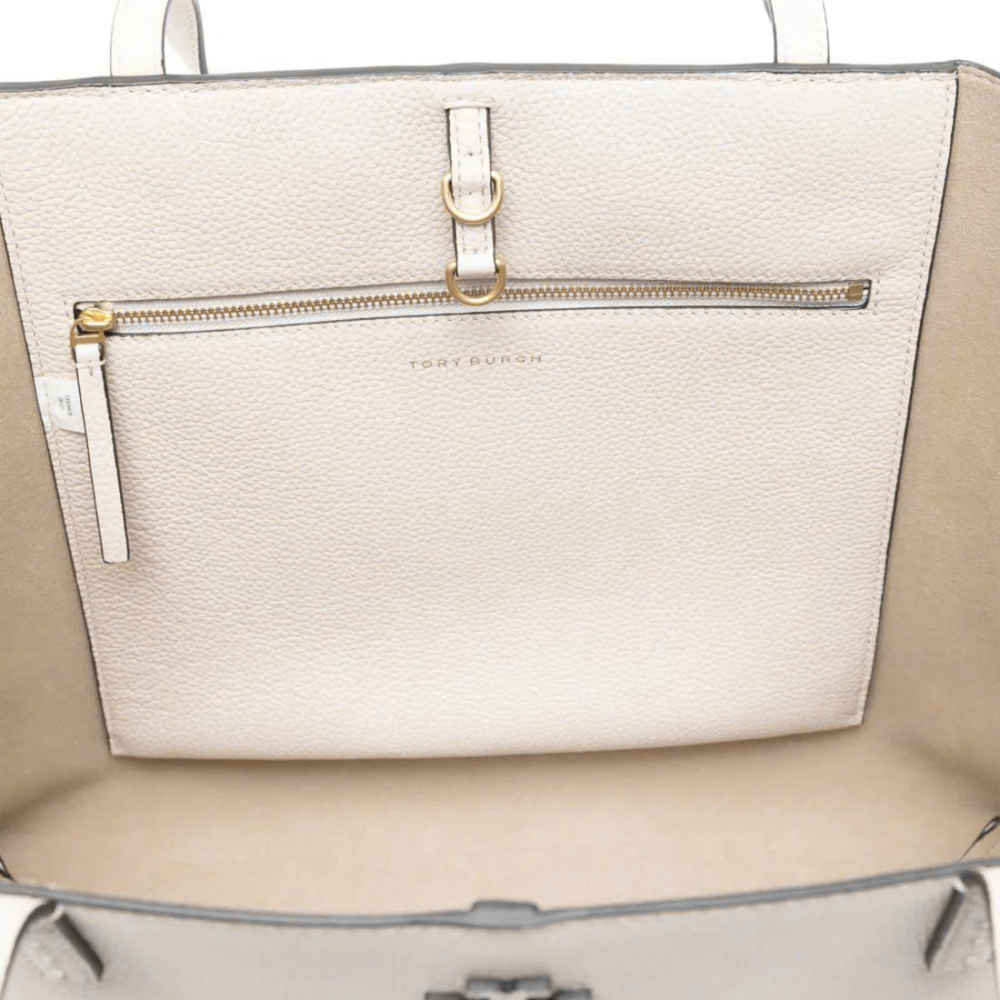 Tory Burch Mc Graw White Tote Bag-3