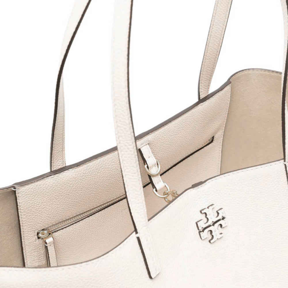 Tory Burch Mc Graw White Tote Bag-4