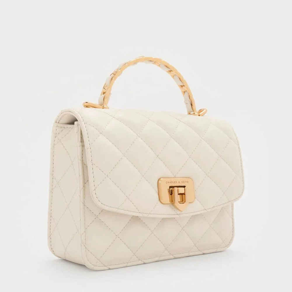 Charles & Keith Cressida White Sling Bag-1