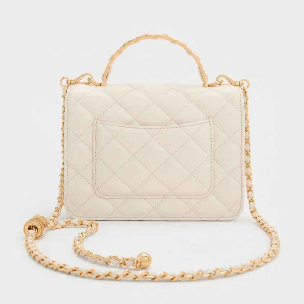 Charles & Keith Cressida White Sling Bag-2