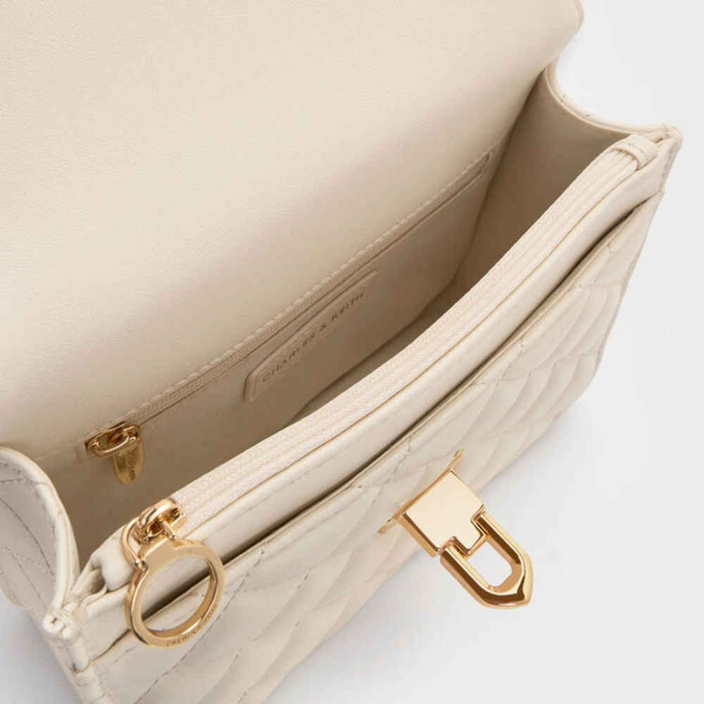 Charles & Keith Cressida White Sling Bag-3