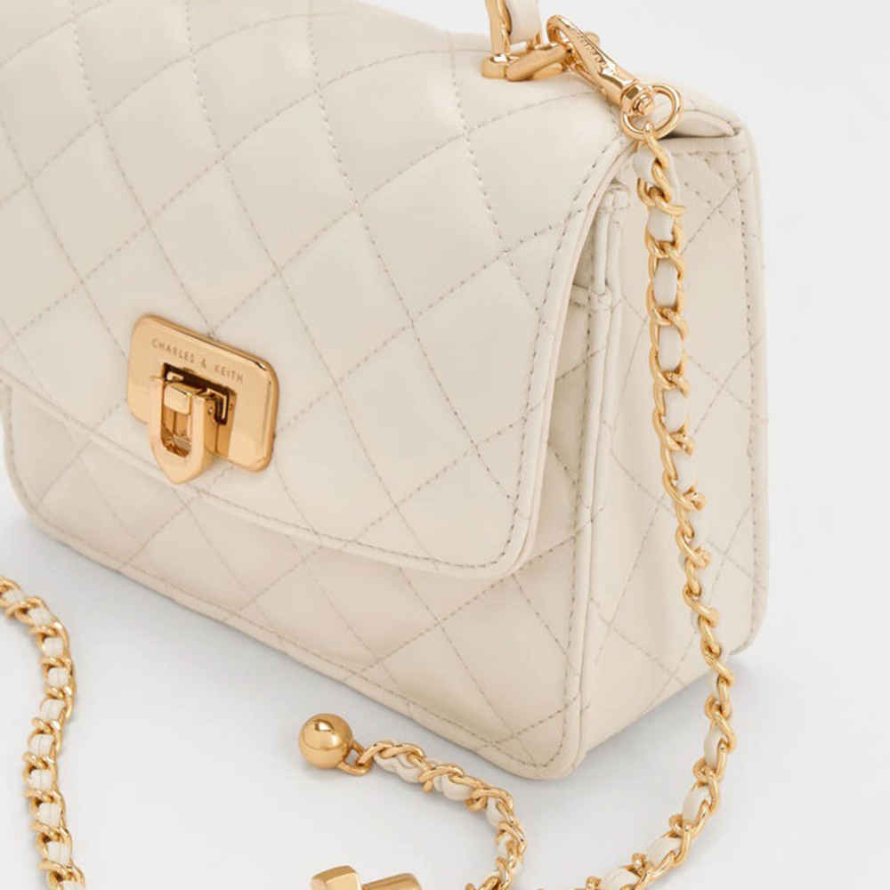 Charles & Keith Cressida White Sling Bag-4