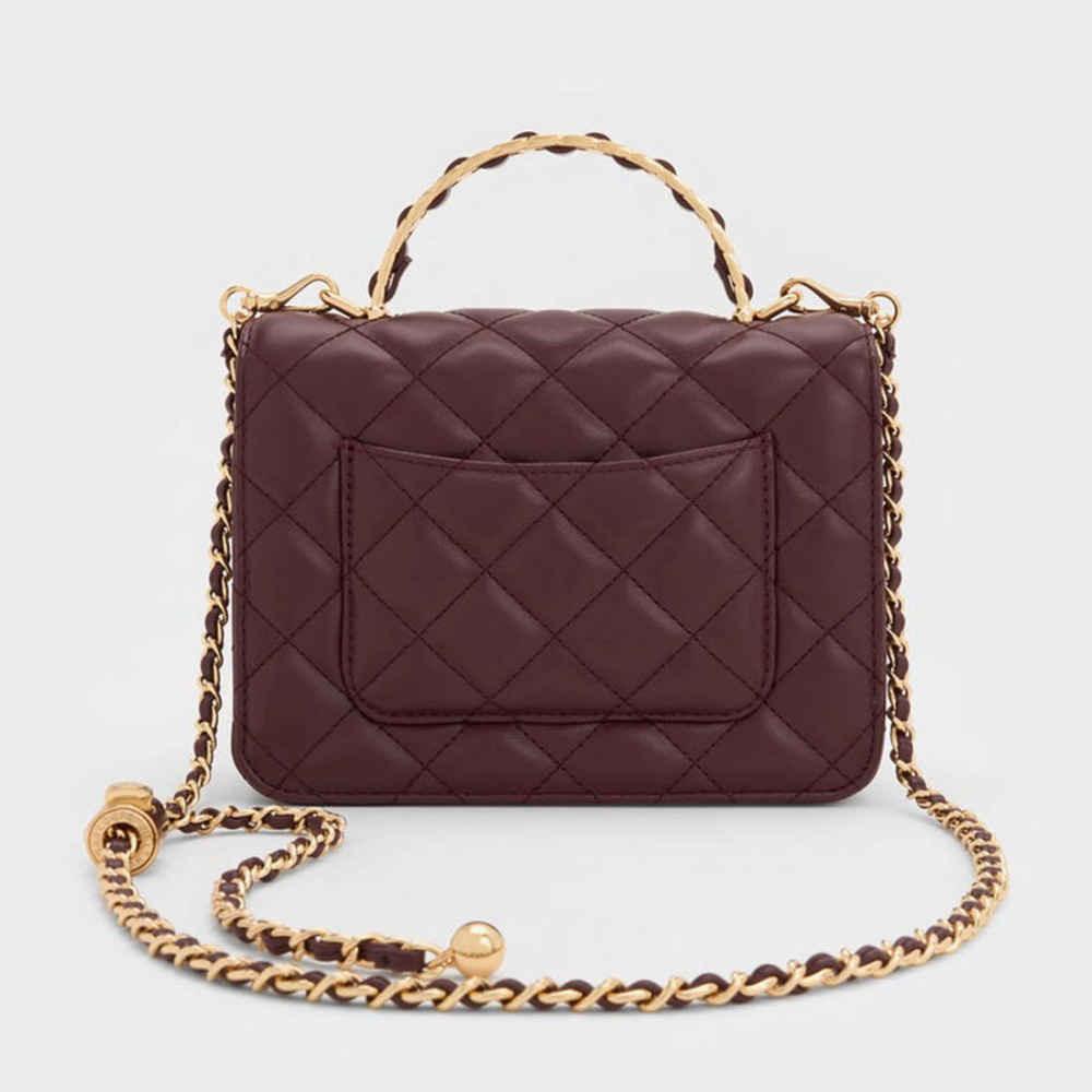 Charles & Keith Cressida Wine Sling Bag-2