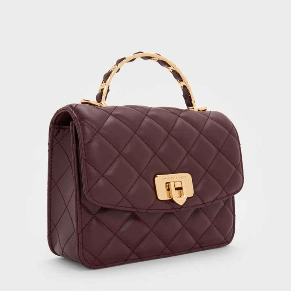 Charles & Keith Cressida Wine Sling Bag-1