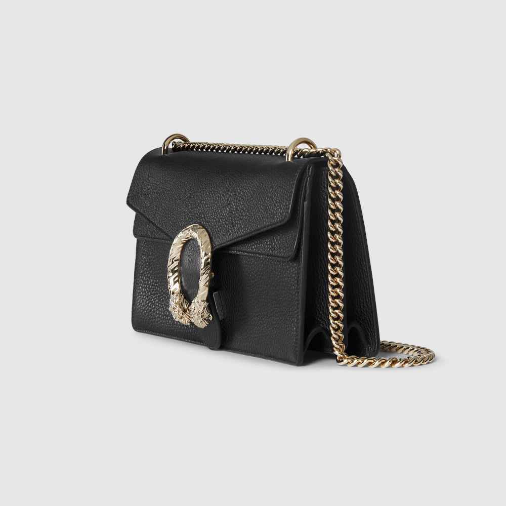 Gucci Crystal Dragon Black Leather Crossbody Bag-2