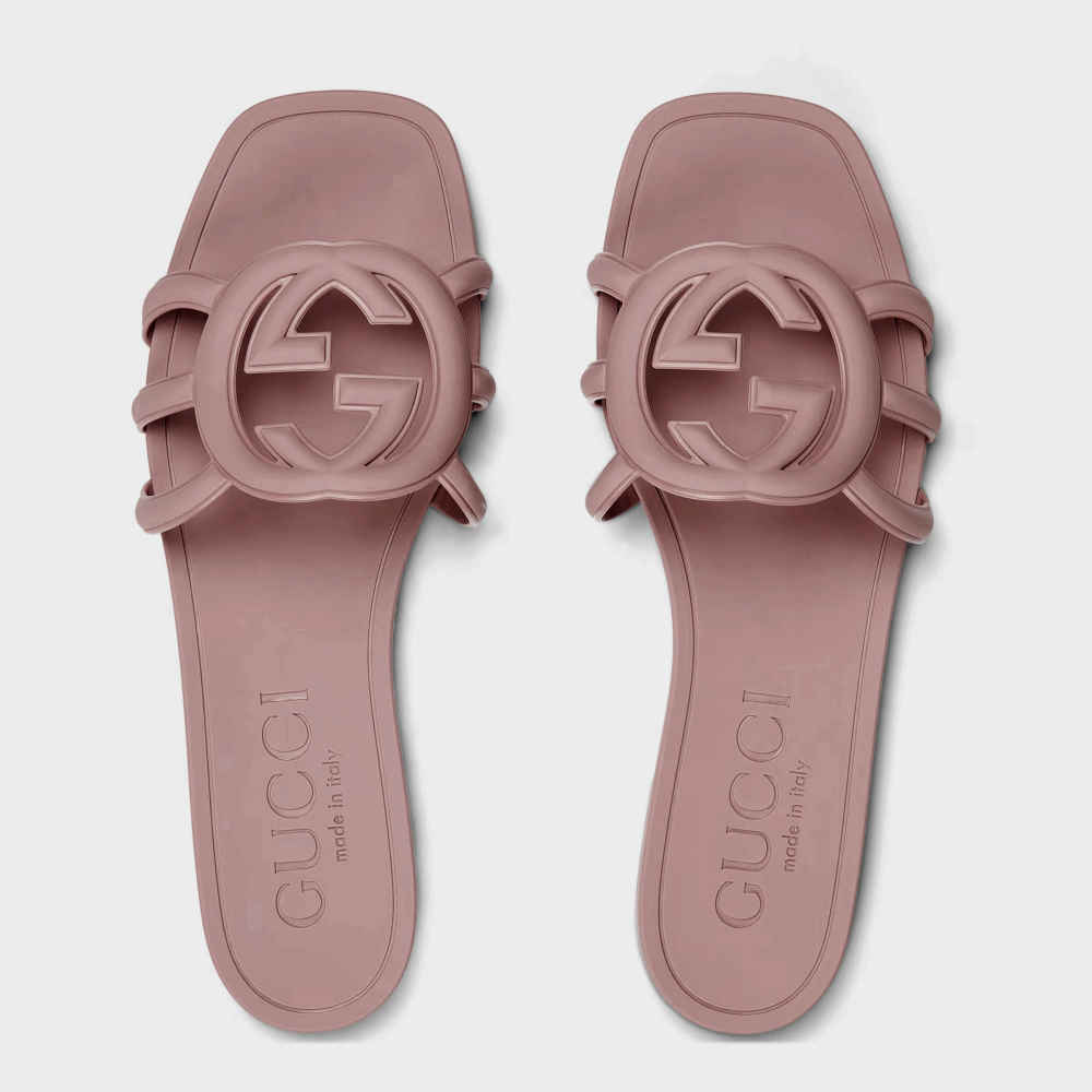 Gucci Beige Women's Interlocking G slide sandal-2