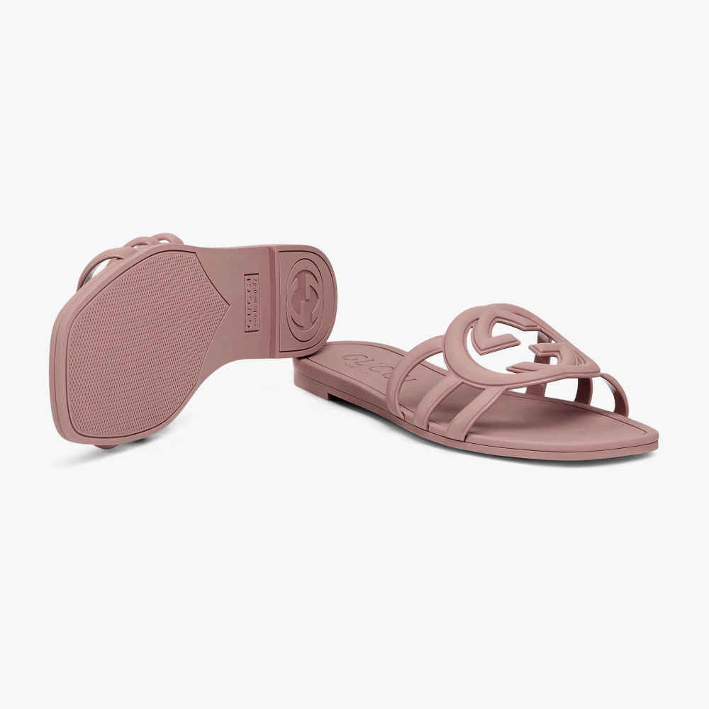Gucci Beige Women's Interlocking G slide sandal-4
