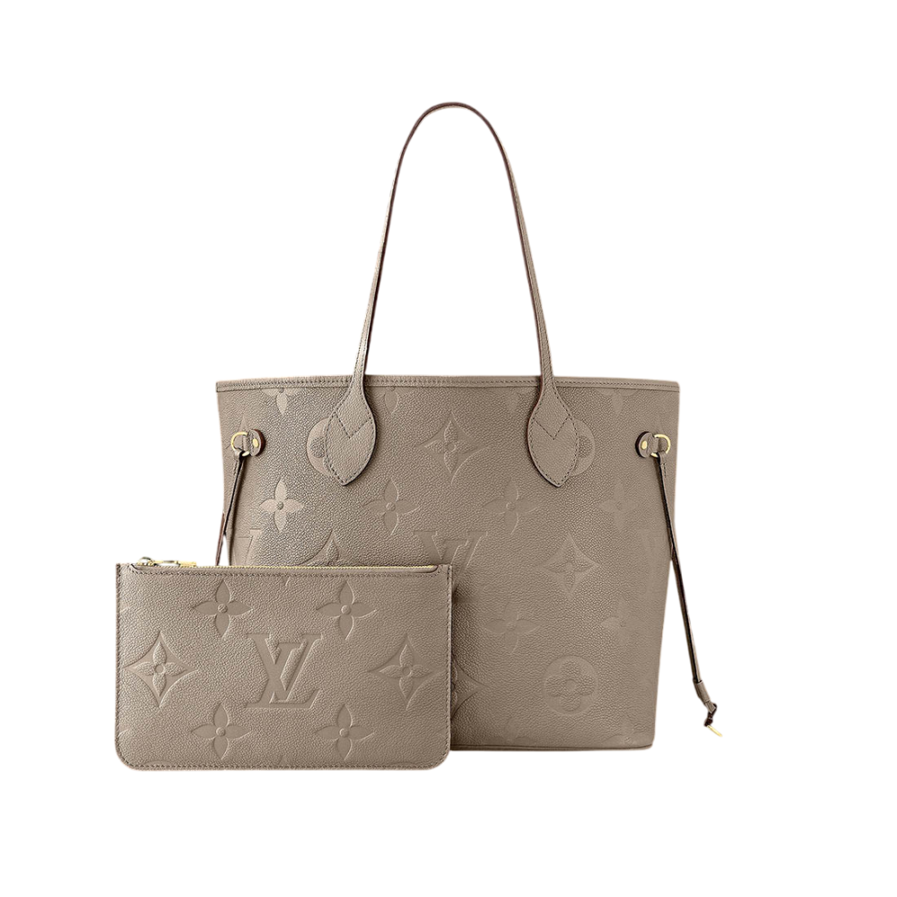 Louis Vuitton Solid Shades Embossed Neverfull Beige Tote Bag-2
