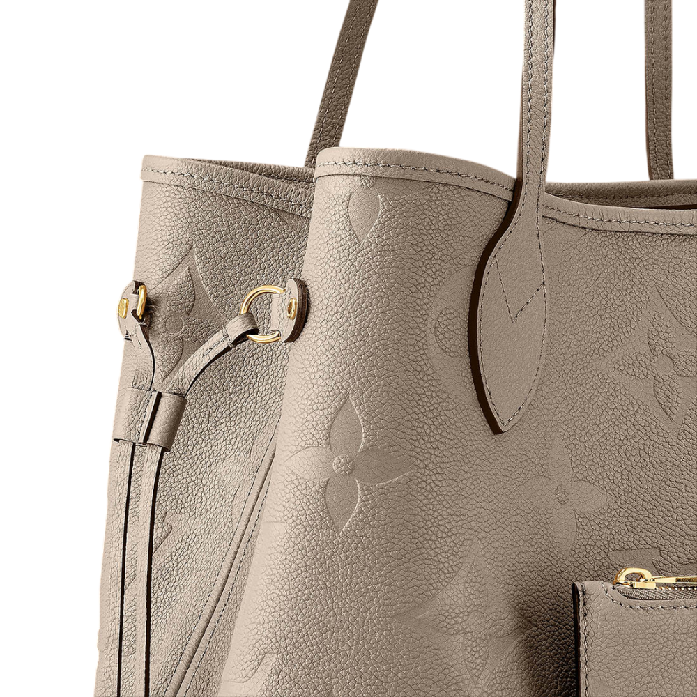 Louis Vuitton Solid Shades Embossed Neverfull Beige Tote Bag-5