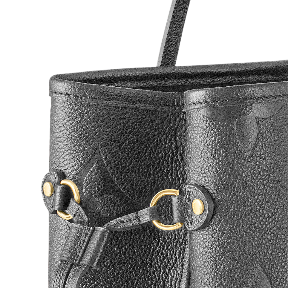 Louis Vuitton Solid Shades Embossed Neverfull Black Tote Bag-3