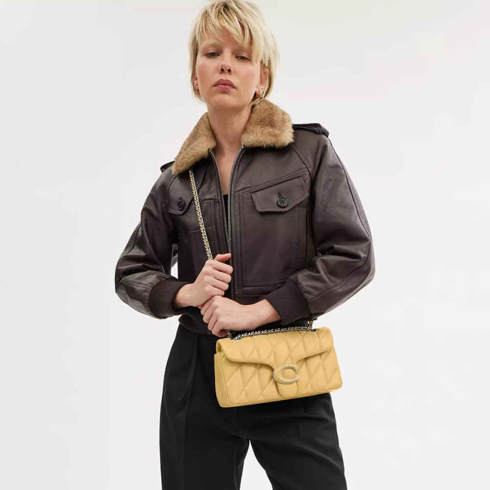 Coach Tabby 26 With Pillow Quilting Yellow Sling Bag-7