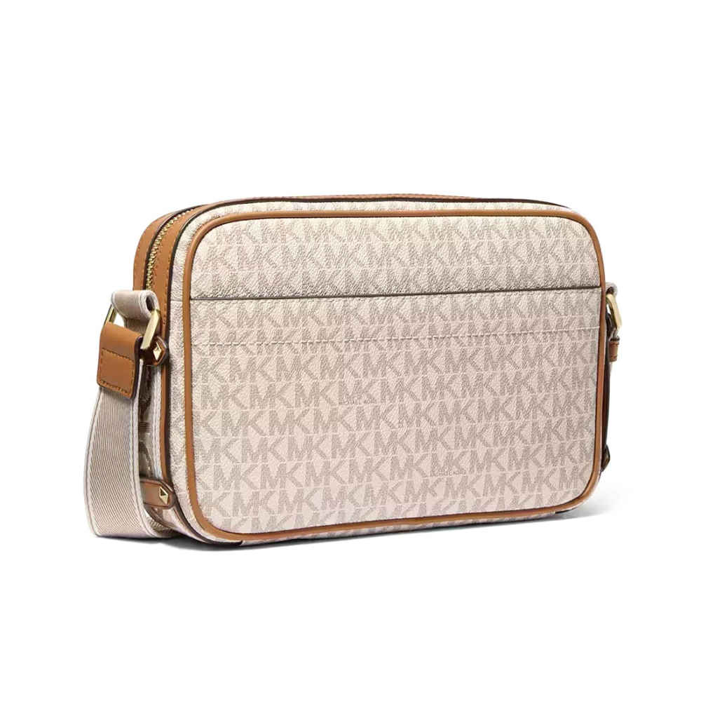Michael Kors Maeve White & Brown Crossbody Sling Bag-1