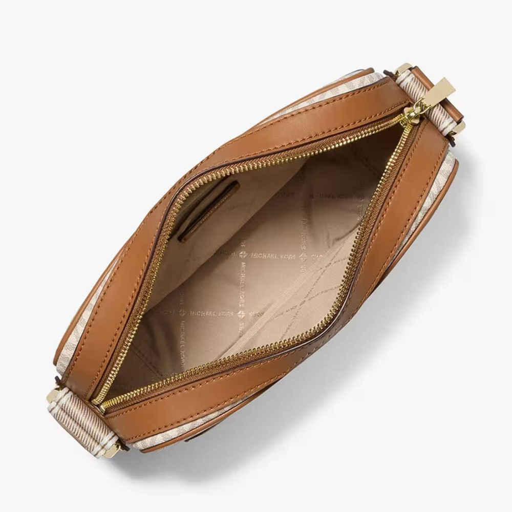 Michael Kors Maeve White & Brown Crossbody Sling Bag-2