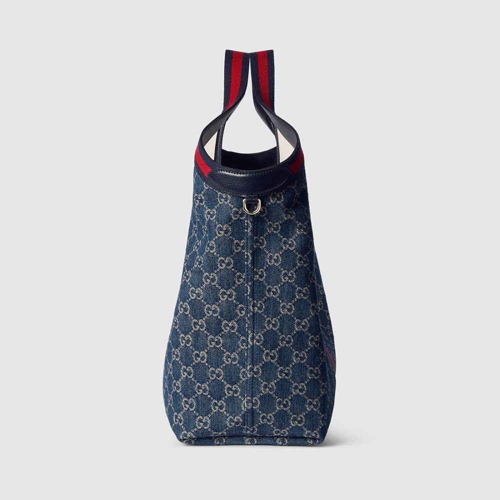 Gucci Giglio Signature Blue Tote Bag-2