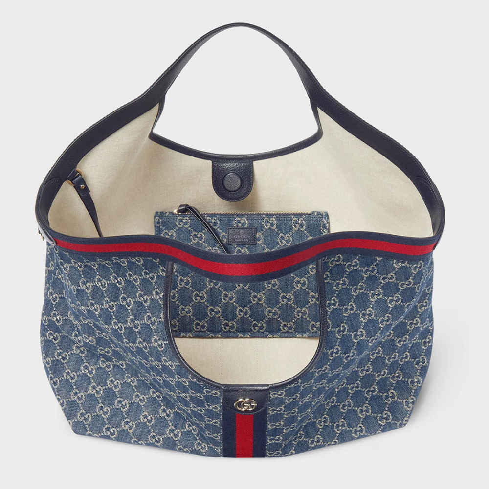 Gucci Giglio Signature Blue Tote Bag-1