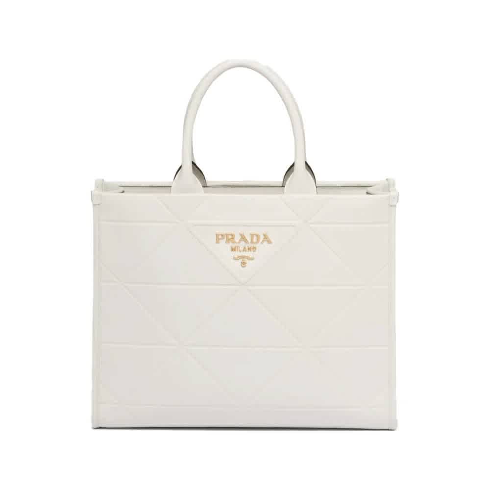 Prada Symbole Bag Large White Leather Bag-thumb-0