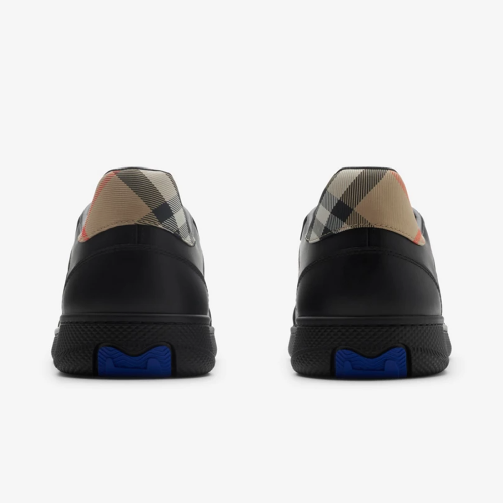Burberry Terrace Leather and Check Sneakers-thumb-2