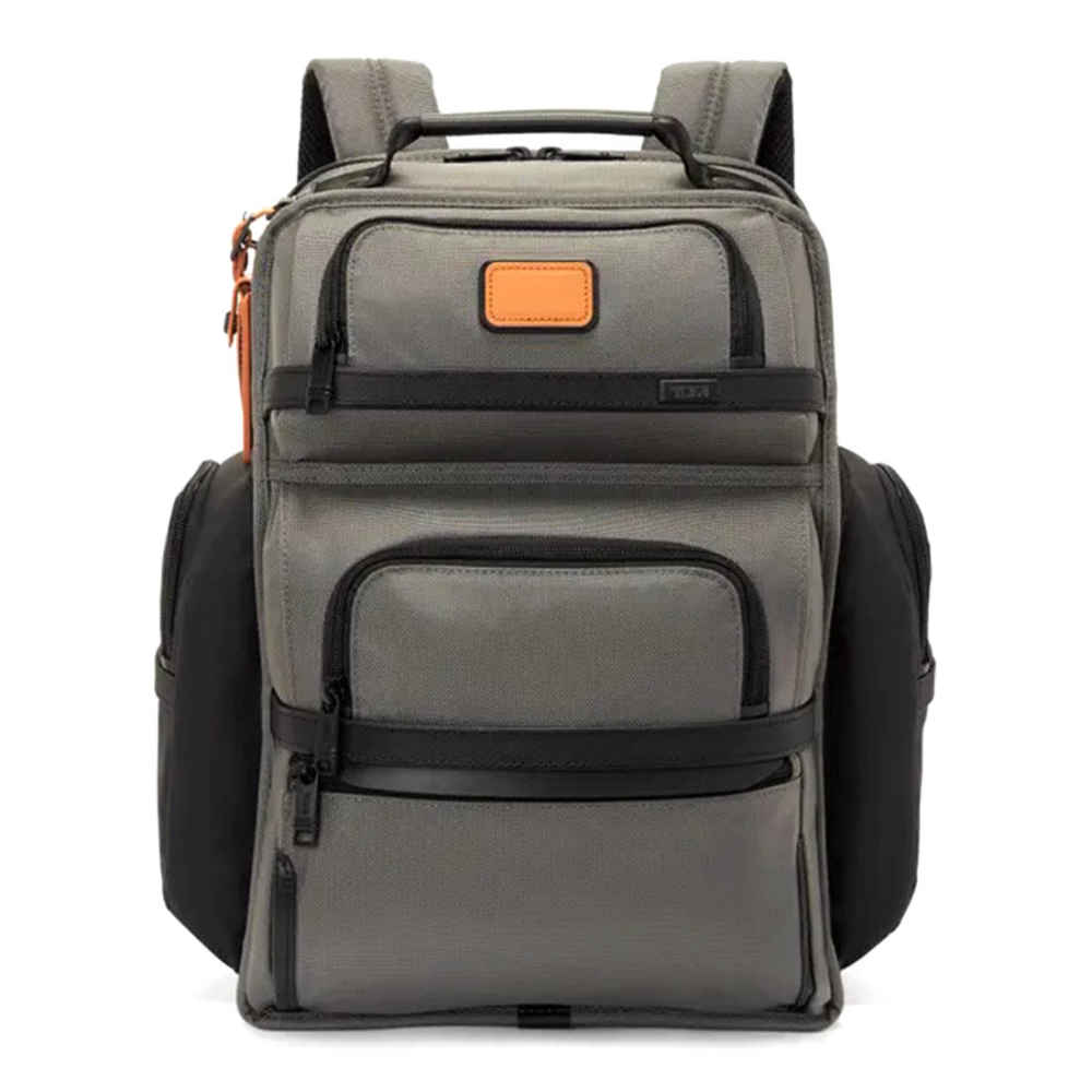 Tumi Alpha Brief Grey & Orange Backpack-thumb-0