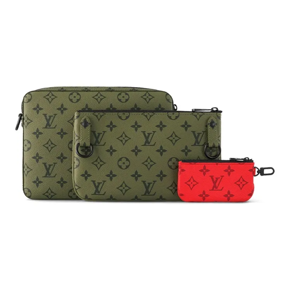 Louis Vuitton Abloh Trio Messenger Green Sling Bag-2