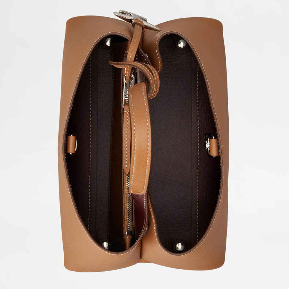 Tod's Boston Brown Leather Tote Bag-2