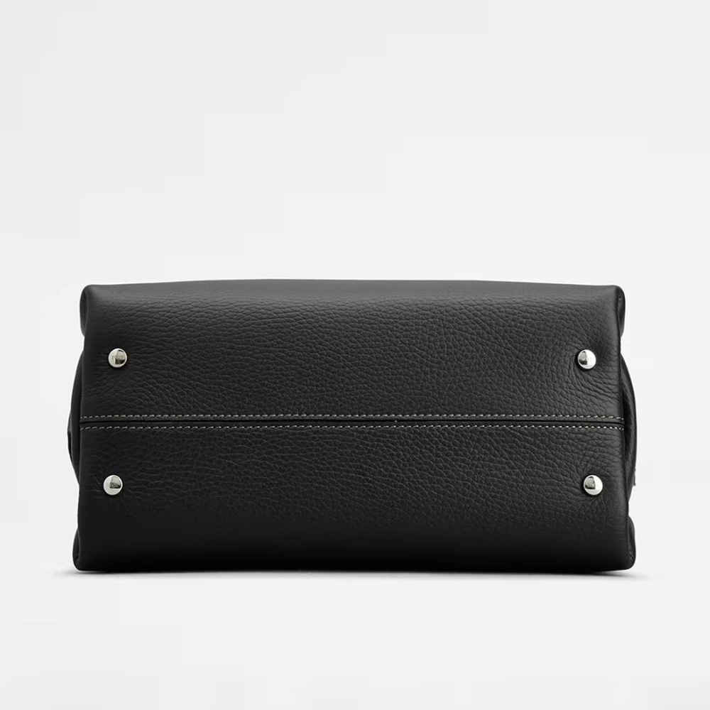 TOD'S Boston Black Leather Tote Bag-3