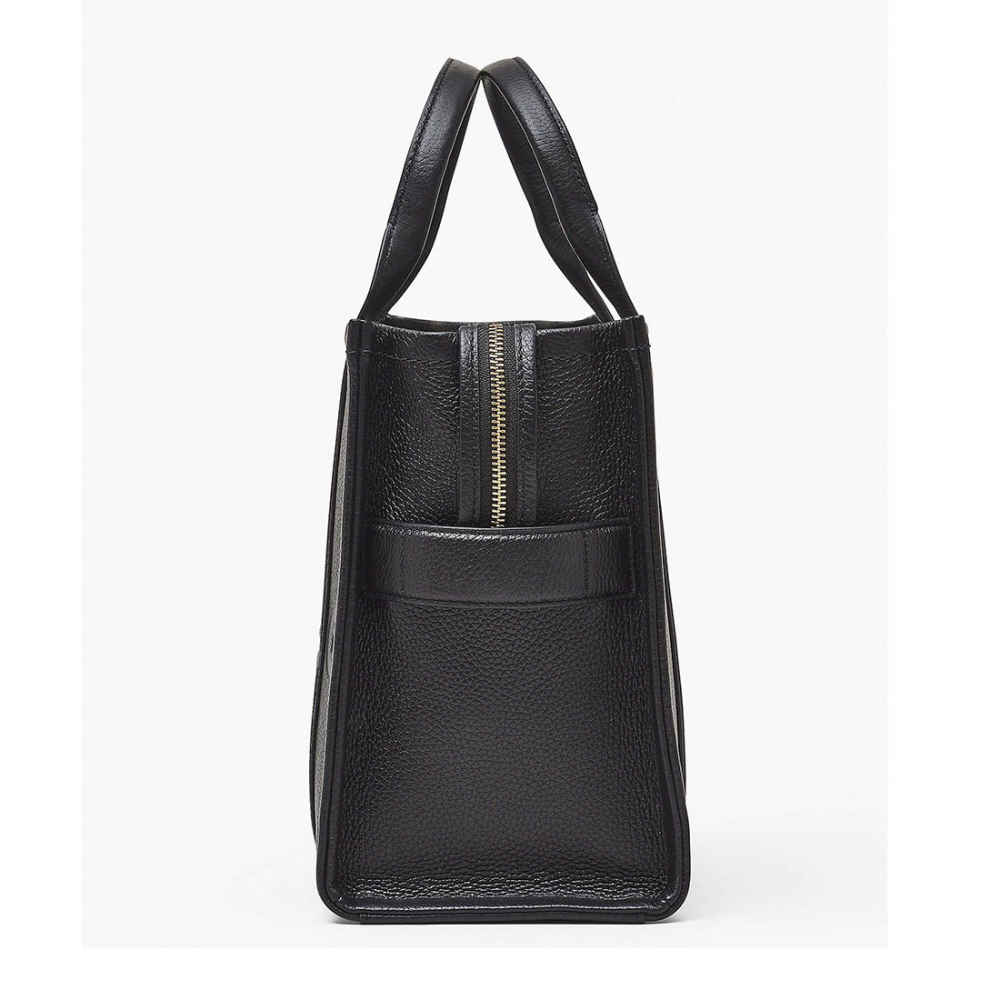 Marc Jacobs The Leather Medium Black Tote Bag-2