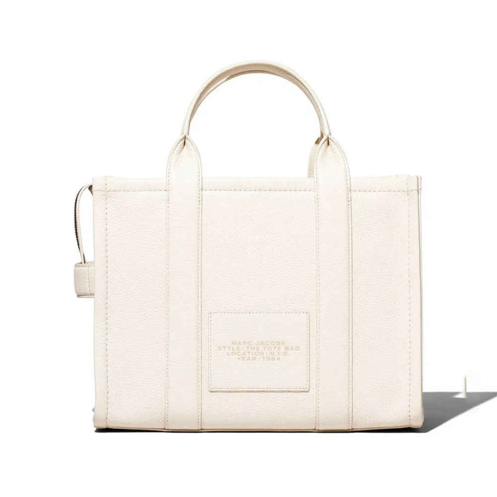 Marc Jacobs Canvas White Leather Tote Bag-2