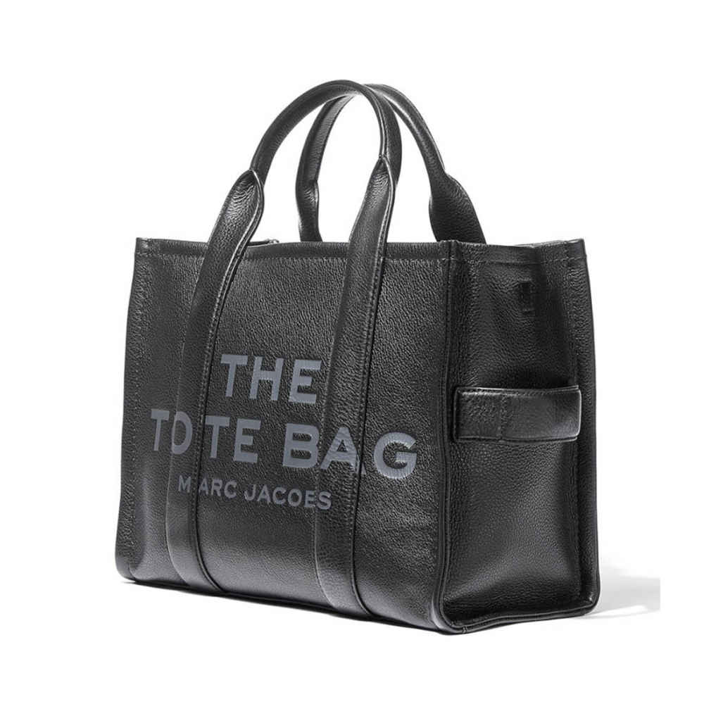 Marc Jacobs Canvas Black Leather Tote Bag-1