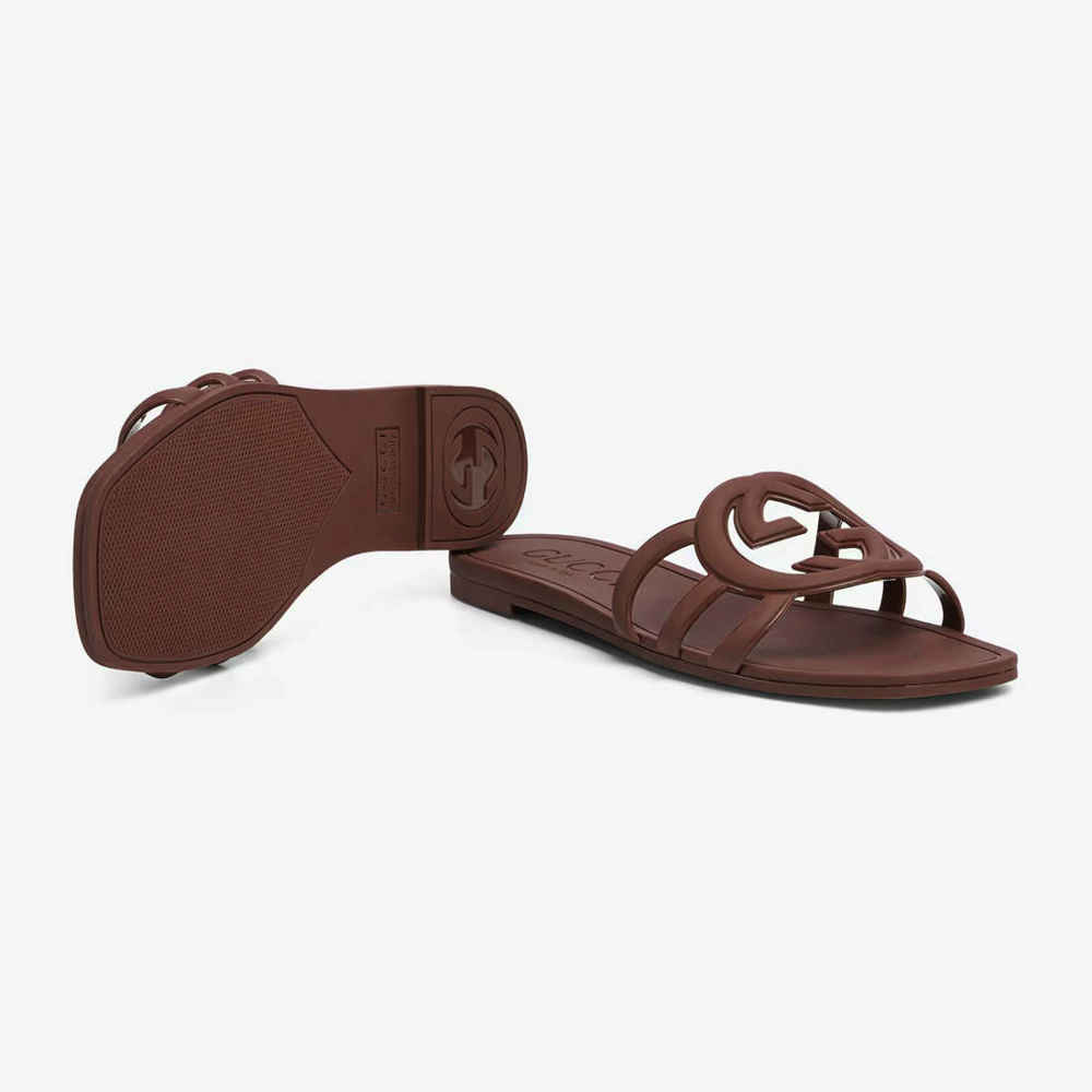 Gucci Brown Women's Interlocking G slide sandal-4