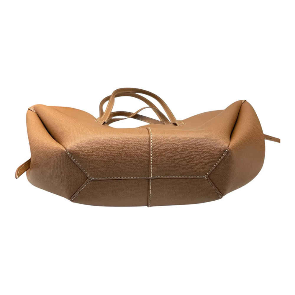Polene Grained Brown Leather Tote Bag-2