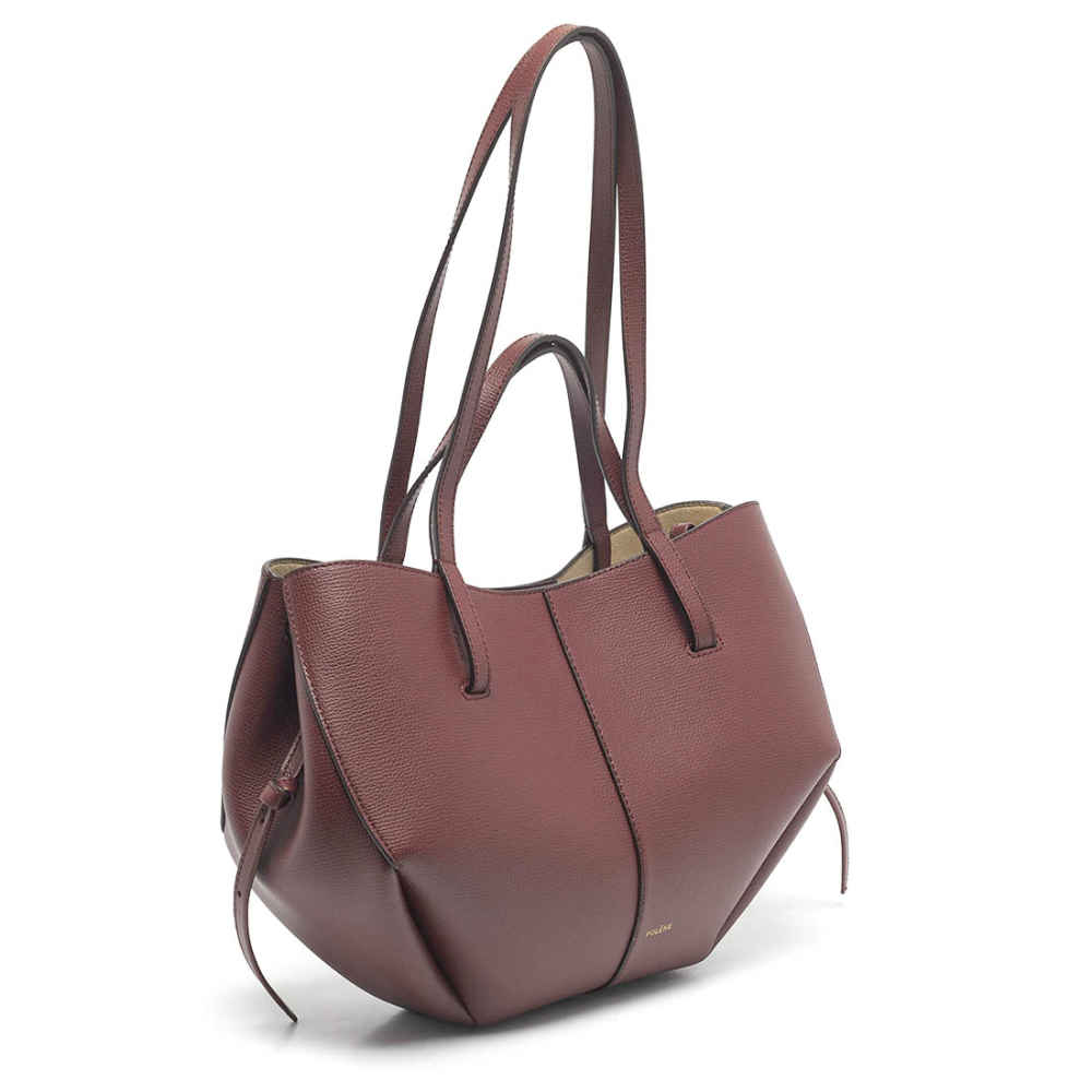 Polene Grained Wine Leather Tote Bag-2