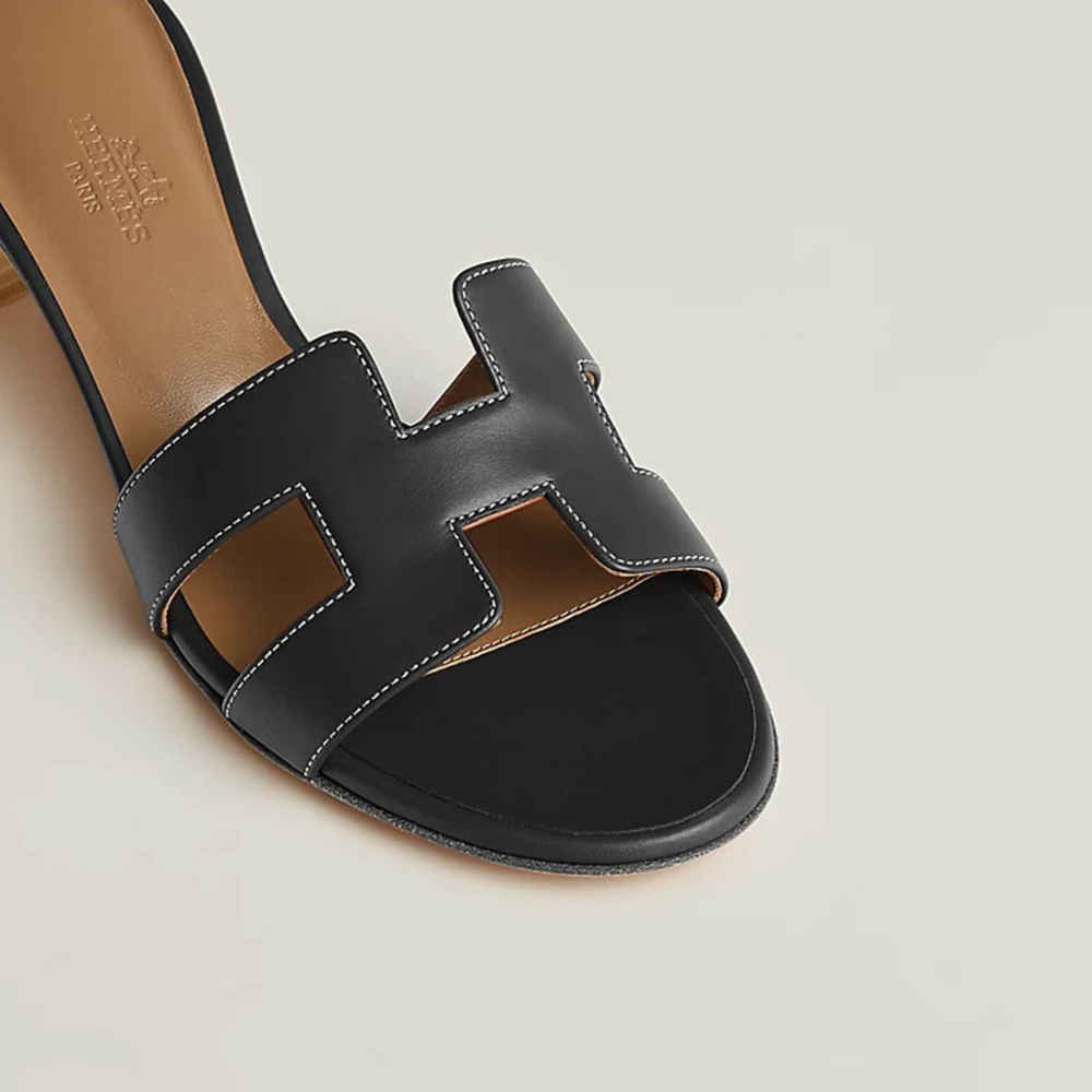 Hermes Oasis Black Heel Sandal-3