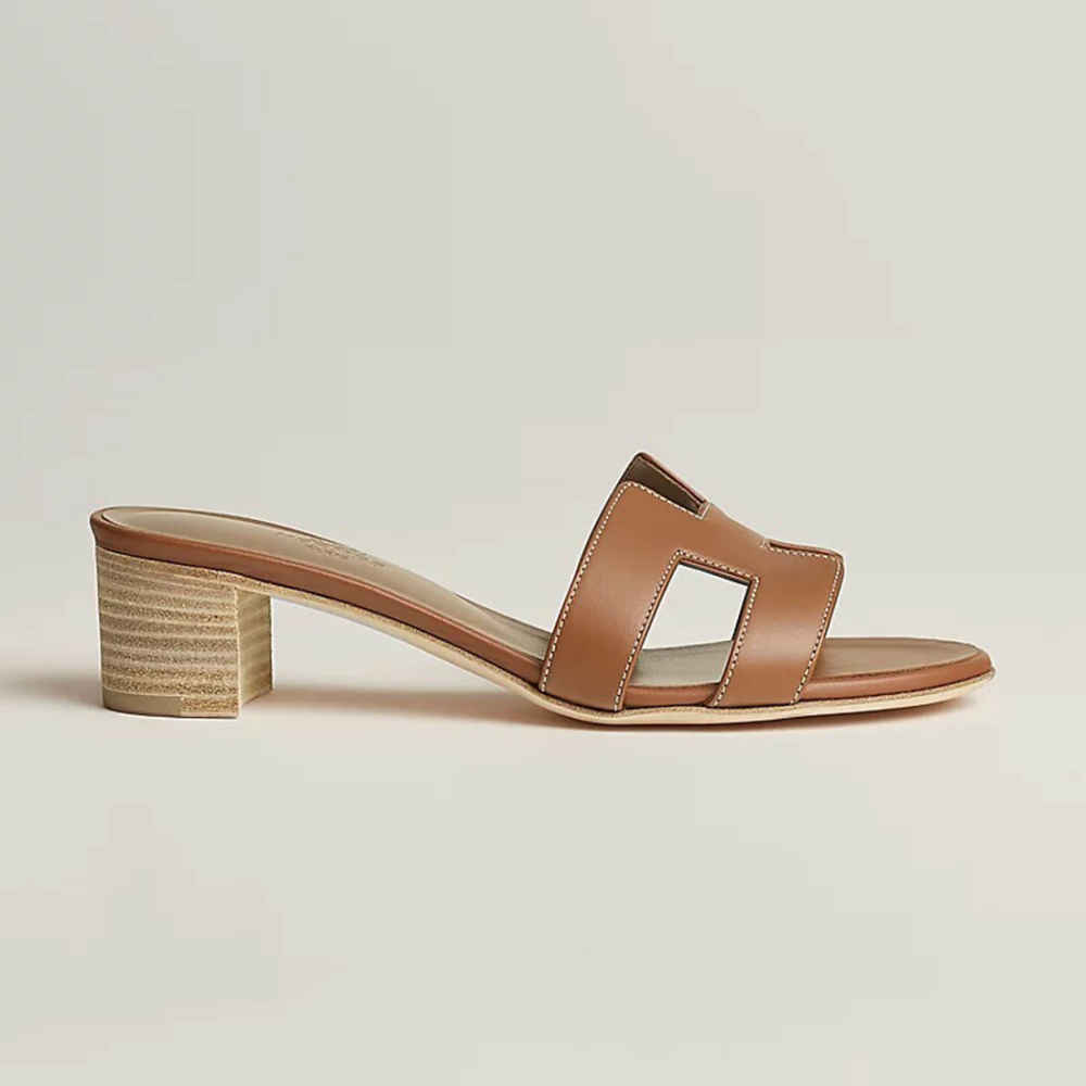 Hermes Oasis Brown Heel Sandal-1